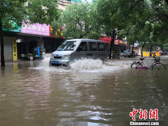 持续暴雨，城区漫水 奚金燕 摄