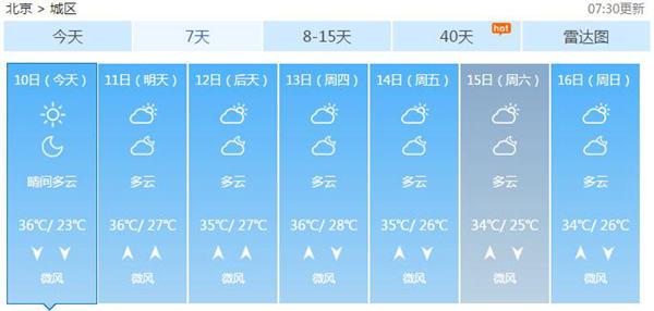 “三伏天”将至 本周北京迎持续高温闷热最高39℃